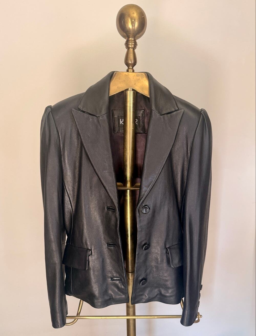 Vintage 1990s Lambskin Soft Leather Kasper Jacket